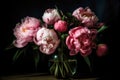 Romantic bouquet of peonies