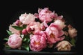 Romantic bouquet of peonies