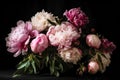 Romantic bouquet of peonies