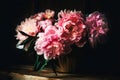 Romantic bouquet of peonies