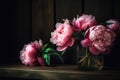 Romantic bouquet of peonies