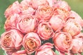 Romantic bouquet of peony pink roses. Selective focus, close-up Royalty Free Stock Photo