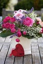 Romantic bouquet with pink roses