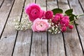 Romantic bouquet with pink roses