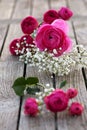 Romantic bouquet with pink roses
