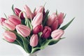 Romantic bouquets of pink tulip flower for wedding or birthday.