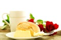 Romantic breakfast with roses Royalty Free Stock Photo