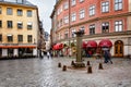 Romantic Cafe on Jarntorget Square in Stockholm Old Town Royalty Free Stock Photo