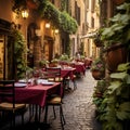 Romantic Cafe Scene in Florence's Historic Center