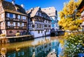 Romantic canals of beautiful Strasbourg, Alsace. France