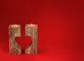 Romantic candle holder in the shape of heart for Valentine`s Day Royalty Free Stock Photo