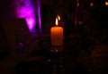 Romantic candle light in the dark Royalty Free Stock Photo