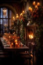 romantic candlelit wedding dinner setup