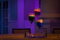 Romantic candles at wedding table