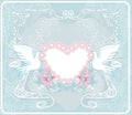 Romantic card with love birds - Wedding Invitation