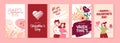 Set of Valentines day cards Royalty Free Stock Photo