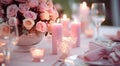 A romantic celebration with a beautifully set table, wine glasses and gift decorations Royalty Free Stock Photo