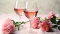 Romantic celebration with wine, flowers, and elegance, generated by AI Royalty Free Stock Photo