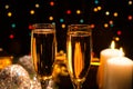 Romantic champagne for Christmas and New Year Royalty Free Stock Photo