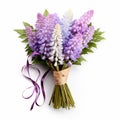 Romantic Charm: Purple And White Lupin Flower Bouquet Royalty Free Stock Photo