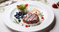 Romantic Charm: Steak On Children\'s Plate With Innovative Techniques