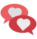 Romantic, chat, talk, heart, speech Vector Icon editable Royalty Free Stock Photo