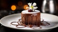 Romantic Chocolate Cake With Delicate Flower Topping
