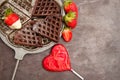 Romantic chocolate waffles.