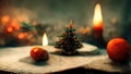 Romantic Christmas Concept with candles generative AI