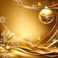 Romantic Christmas tree and gold xmas decoration like Christma in gold concept