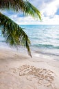 Romantic City Breaks message written on sand Royalty Free Stock Photo