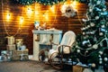 Romantic classical christmas interior with warm light