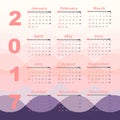 Romantic color 2017 calendar template