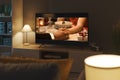 Romantic movie streaming on TV