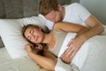 Romantic couple in bed Royalty Free Stock Photo