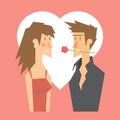 Romantic couple dating valentine flat design