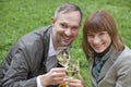 Romantic couple drinking champagne Royalty Free Stock Photo