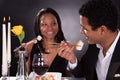 Romantic couple eating sushi Royalty Free Stock Photo