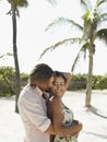 Romantic Couple Embracing On Beach Royalty Free Stock Photo