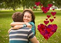 Romantic couple embracing each other in park Royalty Free Stock Photo