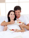 Romantic couple having breakfast Royalty Free Stock Photo
