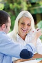 Romantic couple having lunch Royalty Free Stock Photo