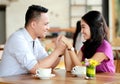 Romantic couple holding each other hands Royalty Free Stock Photo