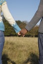 Romantic Couple Holding Hands In Field Royalty Free Stock Photo
