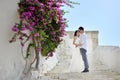 Romantic couple in honeymoon in Sperlonga, Italy Royalty Free Stock Photo