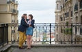 Romantic couple hugging on Montmartre Royalty Free Stock Photo