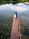 Romantic couple kissing in the park Royalty Free Stock Photo