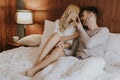 Romantic couple in love lying in bed together Royalty Free Stock Photo