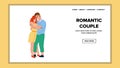 Romantic Couple Lovely Embracing Together Vector