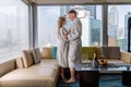 Romantic couple in luxury hotel suite Royalty Free Stock Photo
